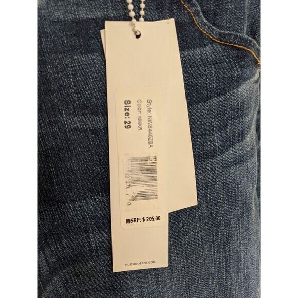 Hudson Jeans Cat Mid Rise Skinny Step Fringe Hem Back Flap Pockets Size 29 - Picture 11 of 12